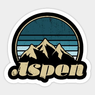 Aspen Retro Vintage Mountains Sticker